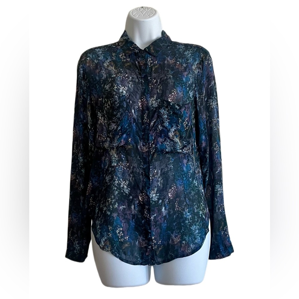 Bella Dahl Abstract Print Button Front Shirt _ XS